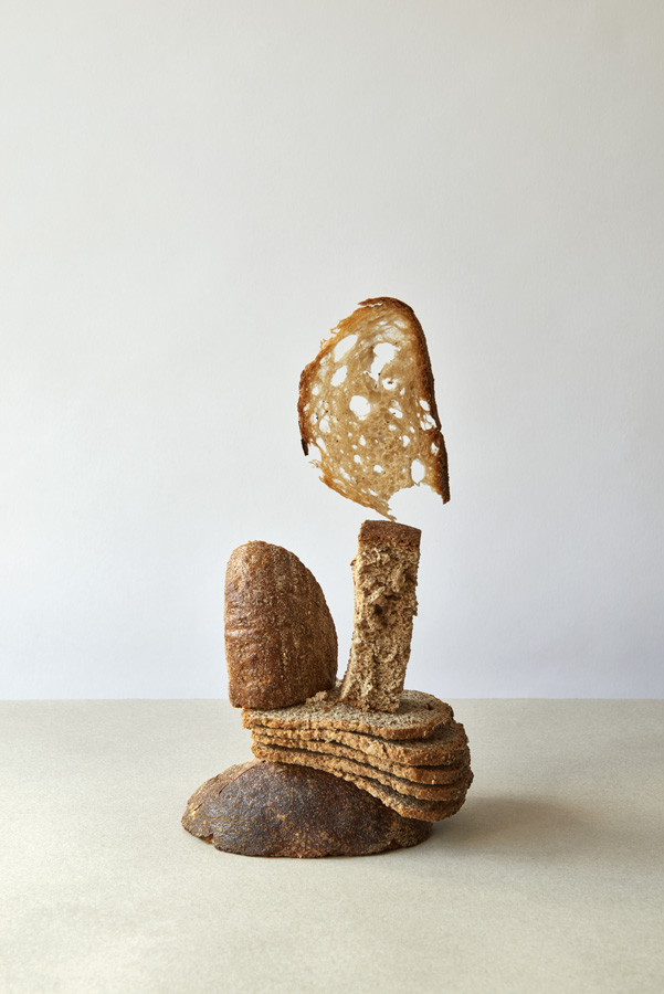 Bread, Toast, Henge, Ancient, Sculpture, Photography, Studio, Natural light, background, neutral, sandy, 